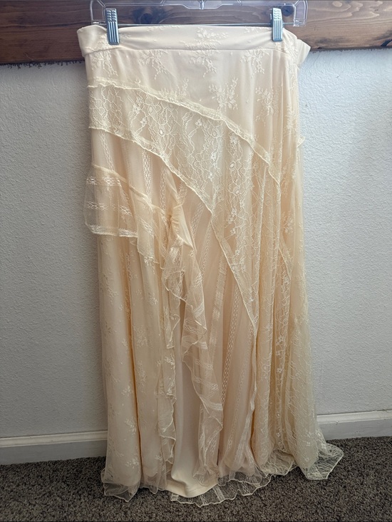 Baevely Dresses & Skirts - Romantic Cream Lace Ruffle Maxi Skirt - Women's Layered Boho Style